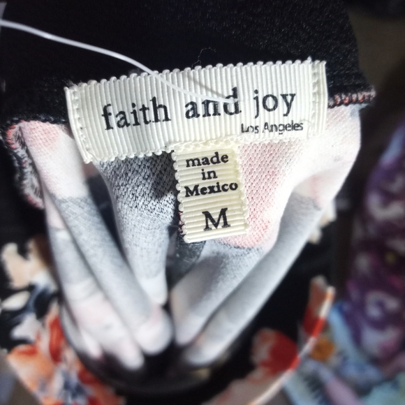 Faith and Joy Orange Pink Midi Skirt - Picture 2 of 2
